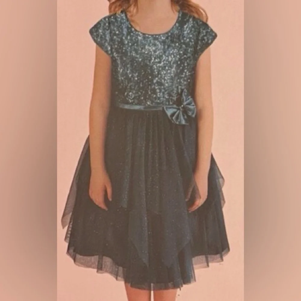 Jona Michelle emerald green 3T holiday sleeveless dress - Picture 2 of 8